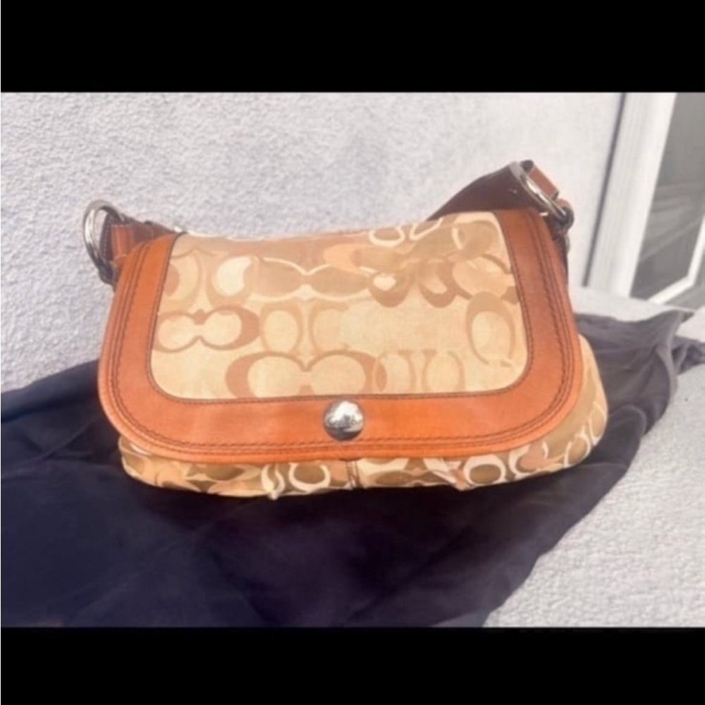 Coach Pleated Beige Signature Soho Bag